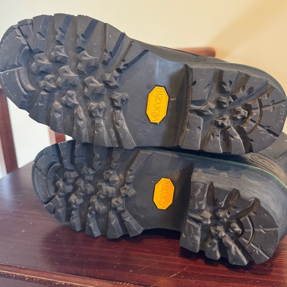 John Deere black leather boots Kiltie Tall lace up steel toe logger miner 8.5 - Picture 13 of 16